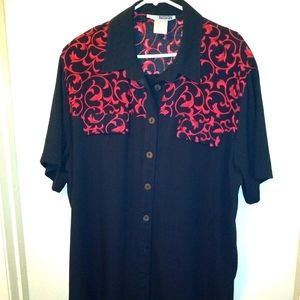 C.M. Shapes Blouse Black/Red Sz. 2